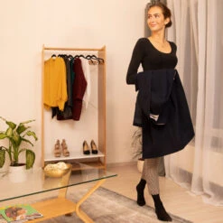 Relaxdays Grucce In Velluto Con Pinze In Set Da 12, Gancio Girevole A 360°, Pantaloni E Camicie Antiscivolo, 43 Cm, Nere -LettoMania Italia 11719234 5