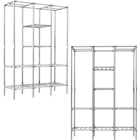 Eyepower Scaffalatura 178x128x44,5 Componibile 2 Appendiabiti 8 Ripiani Metallo 3 Eyepower Scaffalatura 178x128x44,5 Componibile 2 Appendiabiti 8 Ripiani Metallo