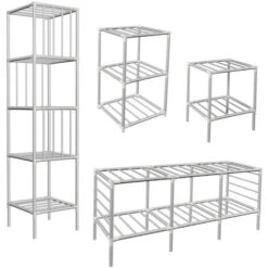 Eyepower Scaffalatura 178x128x44,5 Componibile 2 Appendiabiti 8 Ripiani Metallo 10 Eyepower Scaffalatura 178x128x44,5 Componibile 2 Appendiabiti 8 Ripiani Metallo -LettoMania Italia 12012276 4