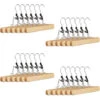 24x Grucce Con Morsetto In Legno, Pinze Per Pantaloni & Gonne, Ganci Girevoli A 360°, HLP: 17x25x2,3 Cm, Beige