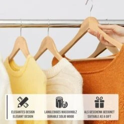 Nova Grucce Appendiabiti Con Portapantaloni Gancio Girevole E 2 Incavi Laterali Legno Dimensioni : 30 Pezzi -LettoMania Italia 14349529 4