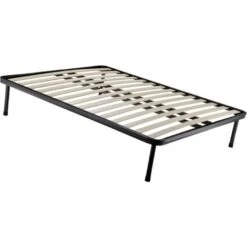 Qualydorm Rete In Ferro Con 4 Piedi E 13 Doghe In Legno Cm Letto 160x190 H35 Per Materasso Matrimoniale