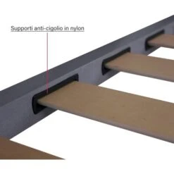 Qualydorm Rete In Ferro Con 4 Piedi E Doghe In Legno Cm Letto 80x190 H35 Per Materasso Da Una Piazza -LettoMania Italia 14816357 3