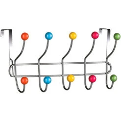Appendiabiti Da Porta Con 10 Ganci E Pomelli Multicolore Gancio Dietro Porta