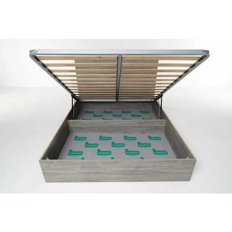 Letto Contenitore Cangu' Hi-Box Matrimoniale 160X190 Rovere Grigio 7 Letto Contenitore Cangu' Hi-Box Matrimoniale 160X190 Rovere Grigio - immagine 5