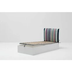 Letto Contenitore Cangu' Hi-Box Con Testiera Soffy Rigo' Singolo 90X190 Bianco