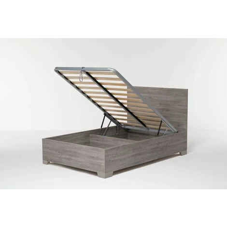 Letto Contenitore Cangu' Hi-Box 120X190 C/Piedini Rovere Grigio 3 Letto Contenitore Cangu' Hi-Box 120X190 C/Piedini Rovere Grigio