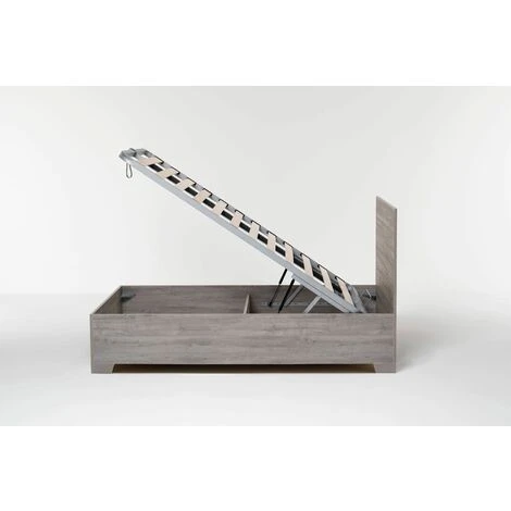 Letto Contenitore Cangu' Hi-Box 120X190 C/Piedini Rovere Grigio 5 Letto Contenitore Cangu' Hi-Box 120X190 C/Piedini Rovere Grigio - immagine 3