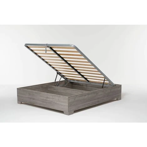 Letto Contenitore Cangu' Bed Box 160X190 C/Piedini Rovere Grigio 3 Letto Contenitore Cangu' Bed Box 160X190 C/Piedini Rovere Grigio