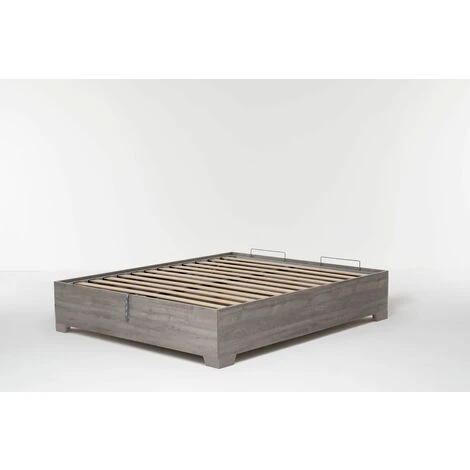 Letto Contenitore Cangu' Bed Box 160X190 C/Piedini Rovere Grigio 4 Letto Contenitore Cangu' Bed Box 160X190 C/Piedini Rovere Grigio - immagine 2