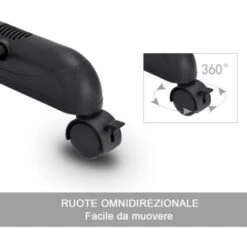 COSTWAY Stand Appendiabiti Attaccapanni Da Terra, Porta Abiti Con Ruote, In Acciaio, Design Regolabile E Salvaspazio, (91-160) X 43 X (93-168) Cm, Nero -LettoMania Italia 15820055 5