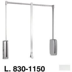 Appendiabiti Ascensore Saliscendi Sling Bianco Per Armadio Vano Interno Da Cm 83 A Cm 115