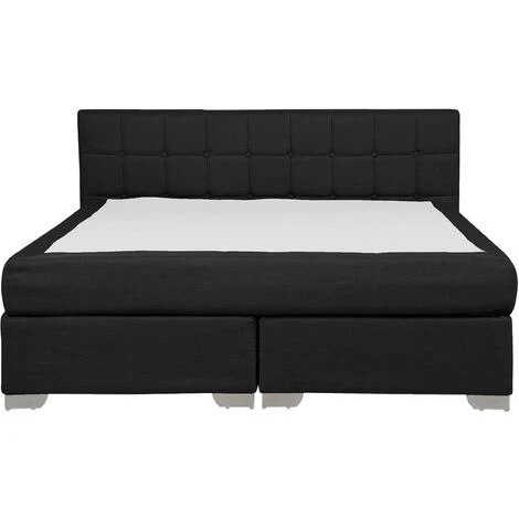 Letto Boxspring Imbottito Tessuto Nero Testiera E Materasso 160 X 200 Cm Admiral 6 Letto Boxspring Imbottito Tessuto Nero Testiera E Materasso 160 X 200 Cm Admiral - immagine 4