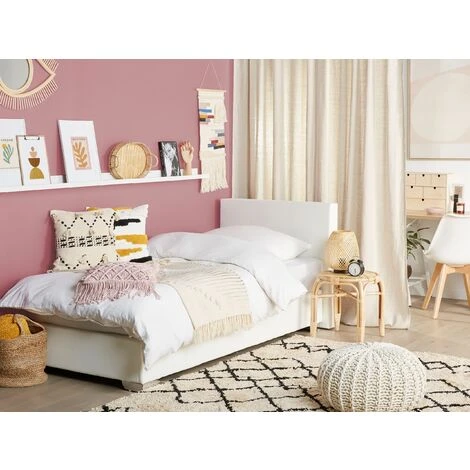 Letto Boxspring In Ecopelle Bianca Con Materasso A Molle 90 X 200 Cm President 4 Letto Boxspring In Ecopelle Bianca Con Materasso A Molle 90 X 200 Cm President - immagine 2