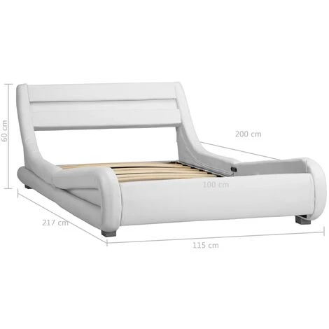 Giroletto Con LED Bianco In Similpelle 100x200 Cm VidaXL 5 Giroletto Con LED Bianco In Similpelle 100x200 Cm VidaXL - immagine 3