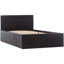 Giroletto Con Contenitore Idraulico Nero Similpelle 90x200cm VidaXL -LettoMania Italia 17428413 4