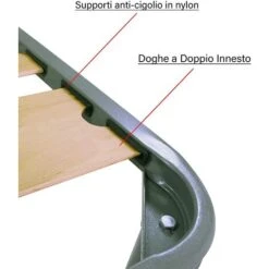 Qualydorm Rete In Ferro Con Piedi E Doghe Larghe In Legno Cm 80x190 H35 Per Materasso Da Una Piazza -LettoMania Italia 17444721 3