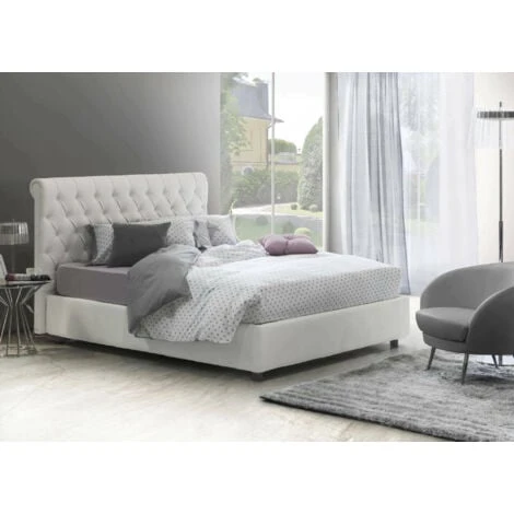 Talamo Italia Letto Matrimoniale Claretta, Letto Contenitore E Testata In Ecopelle, 100% Made In Italy, Apertura Frontale, Bianco, Adatto A Materasso Da 160x190 Cm, Con Imballo Rinforzato 3 Talamo Italia Letto Matrimoniale Claretta, Letto Contenitore E Testata In Ecopelle, 100% Made In Italy, Apertura Frontale, Bianco, Adatto A Materasso Da 160x190 Cm, Con Imballo Rinforzato