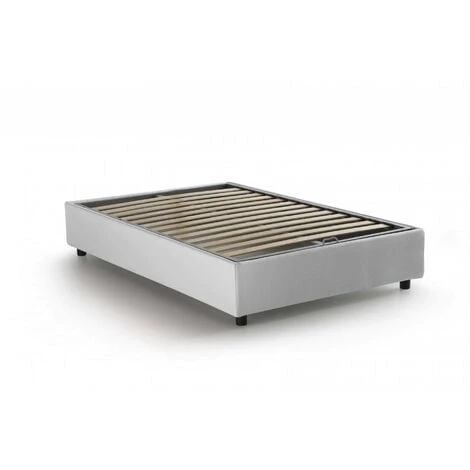 Talamo Italia Letto Piazza E Mezza Nicole, Letto Contenitore Con Rivestimento In Tessuto, 100% Made In Italy, Apertura Frontale, Adatto Per Materasso Cm 120x190, Bianco, Con Imballo Rinforzato 4 Talamo Italia Letto Piazza E Mezza Nicole, Letto Contenitore Con Rivestimento In Tessuto, 100% Made In Italy, Apertura Frontale, Adatto Per Materasso Cm 120x190, Bianco, Con Imballo Rinforzato - immagine 2