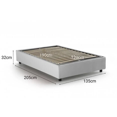 Talamo Italia Letto Piazza E Mezza Nicole, Letto Contenitore Con Rivestimento In Tessuto, 100% Made In Italy, Apertura Frontale, Adatto Per Materasso Cm 120x190, Bianco, Con Imballo Rinforzato 5 Talamo Italia Letto Piazza E Mezza Nicole, Letto Contenitore Con Rivestimento In Tessuto, 100% Made In Italy, Apertura Frontale, Adatto Per Materasso Cm 120x190, Bianco, Con Imballo Rinforzato - immagine 3