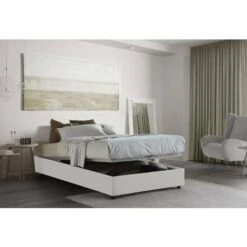 Talamo Italia Letto Piazza E Mezza Nicole, Letto Contenitore Con Rivestimento In Tessuto, 100% Made In Italy, Apertura Frontale, Adatto Per Materasso Cm 120x190, Bianco, Con Imballo Rinforzato 10 Talamo Italia Letto Piazza E Mezza Nicole, Letto Contenitore Con Rivestimento In Tessuto, 100% Made In Italy, Apertura Frontale, Adatto Per Materasso Cm 120x190, Bianco, Con Imballo Rinforzato -LettoMania Italia 17770458 4