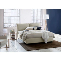 Talamo Italia Letto Matrimoniale Deborah, Letto Contenitore Con Rivestimento In Tessuto, 100% Made In Italy, Apertura Frontale, Adatto Per Materasso Cm 160x190, Beige, Con Imballo Rinforzato -LettoMania Italia 17783100 4