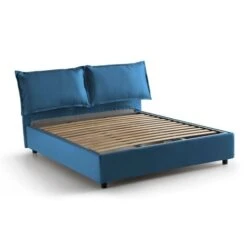 Talamo Italia Letto Matrimoniale Deborah, Letto Contenitore Con Rivestimento In Tessuto, 100% Made In Italy, Apertura Frontale, Adatto Per Materasso Cm 160x190, Blu, Con Imballo Rinforzato -LettoMania Italia 17783104 2