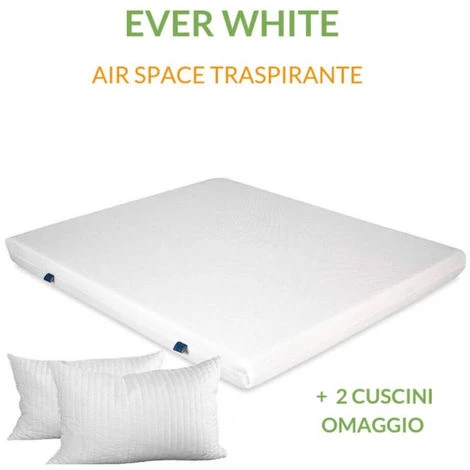 EVERGREENWEB - Materasso Matrimoniale 160x200 In Waterfoam ORTOPEDICO Alto 15 Cm Con Coppia Cuscini Memory Foam GRATIS Rivestimento In AIR SPACE Bianco Tessuto Antiacaro Per Tutti Letti O Reti OFFERTA 3 EVERGREENWEB - Materasso Matrimoniale 160x200 In Waterfoam ORTOPEDICO Alto 15 Cm Con Coppia Cuscini Memory Foam GRATIS Rivestimento In AIR SPACE Bianco Tessuto Antiacaro Per Tutti Letti O Reti OFFERTA