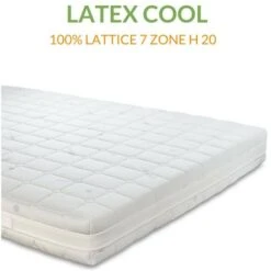 EVERGREENWEB - Materasso Singolo 100% Lattice 7 Zone Differenziate Con Tessuto Cool Max H20 | Latex Cool 85X195