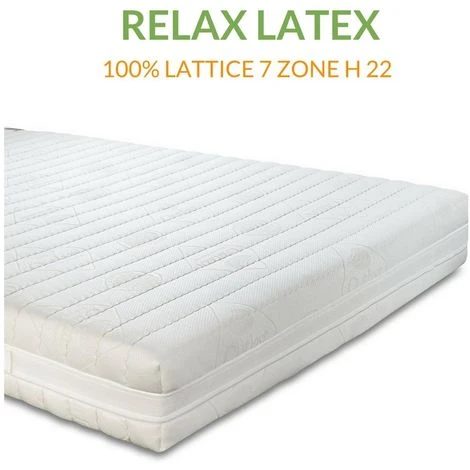 EVERGREENWEB - Materasso Lattice Al 100% Con 7 Zone Di Portanza Rivestimento Termo-Regolatore Piazza E Mezzo 120x190 H22 Cm - Relax Latex 3 EVERGREENWEB - Materasso Lattice Al 100% Con 7 Zone Di Portanza Rivestimento Termo-Regolatore Piazza E Mezzo 120x190 H22 Cm - Relax Latex