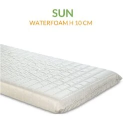 EVERGREENWEB - Materasso Singolo 85x200 In Waterfoam Ecologico Alto 10 Cm Ideale Per Letto Singolo, Divano Letto O Brandina Pieghevole, Ortopedico Con Rivestimento Antiacaro Traspirante SUN - OFFERTA