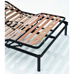 EVERGREENWEB - Migliore Rete Matrimoniale ELETTRICA 135x190 Cm A Doghe In Legno Alzata Pieghevole MOTORIZZATA Con Doppia Struttura In Ferro + 4 Gambe Smontabili, Base Da Incasso Per Letti E Materassi