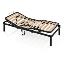 EVERGREENWEB - Migliore Rete Matrimoniale ELETTRICA 150x200 Cm A Doghe In Legno Alzata Pieghevole MOTORIZZATA Con Doppia Struttura In Ferro + 4 Gambe Smontabili, Base Da Incasso Per Letti E Materassi -LettoMania Italia 18129908 4