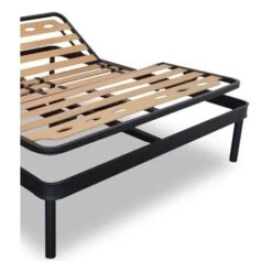 EVERGREENWEB - Rete Matrimoniale ELETTRICA 165x195 A Doghe In Legno TAGLIE FORTI XXL Alzata MOTORIZZATA Rinforzata Doppia Struttura In Ferro + 5 Gambe Smontabili, Base Da Incasso Per Letti E Materassi
