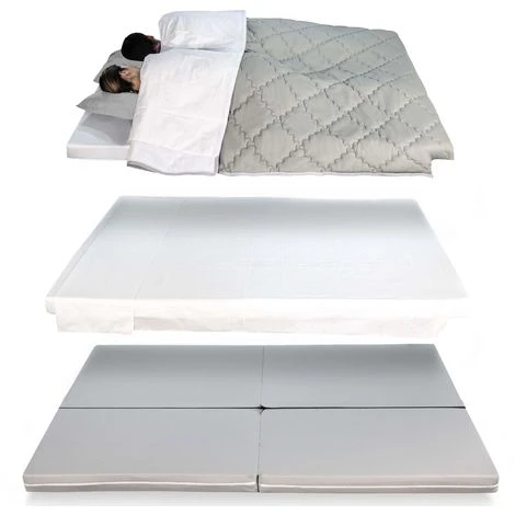 EVERGREENWEB - Materasso Singolo E Matrimoniale 4 In 1 - Pouf - Futon Pieghevole SalvaSpazio In Waterfoam, Sfoderabile Lavabile, Letto Con 2 Trapunte + Doppio Kit Biancheria In Cotone Naturale Offerta 4 EVERGREENWEB - Materasso Singolo E Matrimoniale 4 In 1 - Pouf - Futon Pieghevole SalvaSpazio In Waterfoam, Sfoderabile Lavabile, Letto Con 2 Trapunte + Doppio Kit Biancheria In Cotone Naturale Offerta - immagine 2