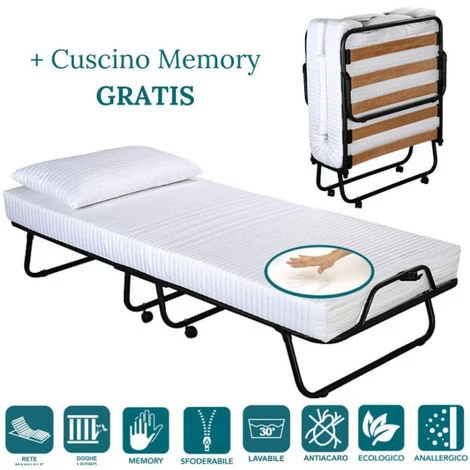 EVERGREENWEB - Brandina Pieghevole Con Materasso Memory Foam 80x190 Alto 12 Cm + Cuscino Gratis, Rivestimento Sfoderabile Rete Singola A Doghe Legno Ortopedica, Letto Salvaspazio Offerta 3 EVERGREENWEB - Brandina Pieghevole Con Materasso Memory Foam 80x190 Alto 12 Cm + Cuscino Gratis, Rivestimento Sfoderabile Rete Singola A Doghe Legno Ortopedica, Letto Salvaspazio Offerta
