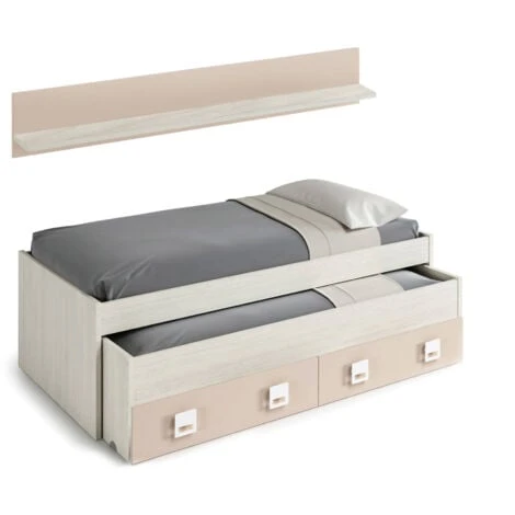 Dmora Letto Singolo Fairfield, Struttura Letto Per Cameretta, Letto Singolo Con Lettino Estraibile E 2 Cassetti E Mensola, Cm 199x96h65, Bianco E Rosa, Con Imballo Rinforzato 3 Dmora Letto Singolo Fairfield, Struttura Letto Per Cameretta, Letto Singolo Con Lettino Estraibile E 2 Cassetti E Mensola, Cm 199x96h65, Bianco E Rosa, Con Imballo Rinforzato