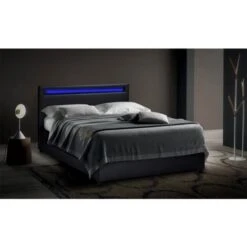 Letto Matrimoniale 2 Piazze Moderno Con Rete Testiera Led Cassetti 160x190 Geneva King Colore: Nero 9 Letto Matrimoniale 2 Piazze Moderno Con Rete Testiera Led Cassetti 160x190 Geneva King Colore: Nero -LettoMania Italia 18380980 3