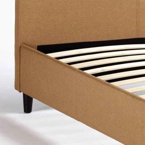 Letto Matrimoniale 2 Piazze In Tessuto Con Testiera 160x190 Lausanne King Colore: Beige 7 Letto Matrimoniale 2 Piazze In Tessuto Con Testiera 160x190 Lausanne King Colore: Beige - immagine 5