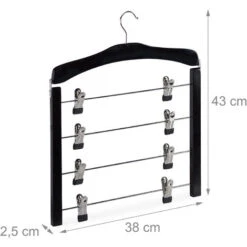 Set Da 6 Grucce Multiple Salvaspazio, Gancio Girevole A 360°, Con Pinze, Gonne E Pantaloni, Legno, Nere 10 Set Da 6 Grucce Multiple Salvaspazio, Gancio Girevole A 360°, Con Pinze, Gonne E Pantaloni, Legno, Nere -LettoMania Italia 18499316 4