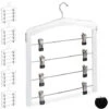 Set Da 6 Grucce Multiple Salvaspazio, Gancio Girevole A 360°, Con Pinze, Gonne E Pantaloni, Legno, Bianche -LettoMania Italia 18499328 1