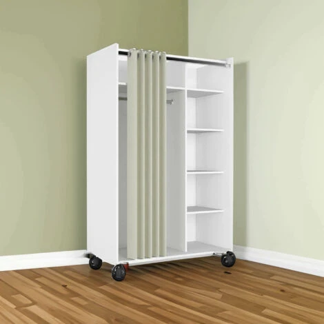 Inserto A Scomparti Con Ruote Per Guardaroba, Colore Bianco, Cm 99.7 X 160 X 48.25, Con Imballo Rinforzato 3 Inserto A Scomparti Con Ruote Per Guardaroba, Colore Bianco, Cm 99.7 X 160 X 48.25, Con Imballo Rinforzato