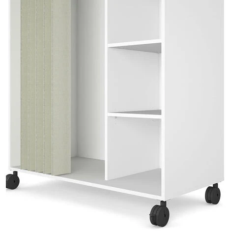 Inserto A Scomparti Con Ruote Per Guardaroba, Colore Bianco, Cm 99.7 X 160 X 48.25, Con Imballo Rinforzato 4 Inserto A Scomparti Con Ruote Per Guardaroba, Colore Bianco, Cm 99.7 X 160 X 48.25, Con Imballo Rinforzato - immagine 2