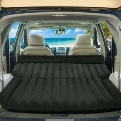 COSTWAY Materasso Gonfiabile Da Auto, 180x128x12cm, Letto Gonfiabile Per Campeggio Materasso Di Viaggio, Pompa Elettrica Inclusa, Nero