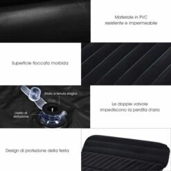 COSTWAY Materasso Gonfiabile Da Auto, 180x128x12cm, Letto Gonfiabile Per Campeggio Materasso Di Viaggio, Pompa Elettrica Inclusa, Nero -LettoMania Italia 19907662 5