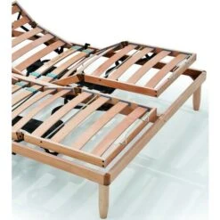 EVERGREENWEB - Rete Matrimoniale Elettrica 180x200 A Doghe In Legno ORTOPEDICA Motorizzata Con 2 Alzate Separate Base Letto O Materasso 4 Zone Reclinabili Regolatori Rigidit… Piedi Smontabili OFFERTA