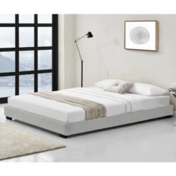 Corium Struttura Letto Imbottito 180 X 200 Cm Letto Matrimoniale Con Rivestimento In Similpelle 2 Piazze - Bianco