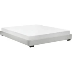 Corium Struttura Letto Imbottito 180 X 200 Cm Letto Matrimoniale Con Rivestimento In Similpelle 2 Piazze - Bianco -LettoMania Italia 19977852 3