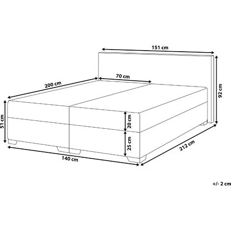 Letto Boxspring In Ecopelle BIanca Con Materasso A Molle 140 X 200 Cm President 5 Letto Boxspring In Ecopelle BIanca Con Materasso A Molle 140 X 200 Cm President - immagine 3