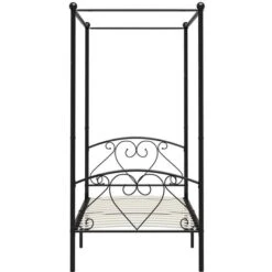 Letto A Baldacchino Nero In Metallo 90x200 Cm VidaXL -LettoMania Italia 23365182 4